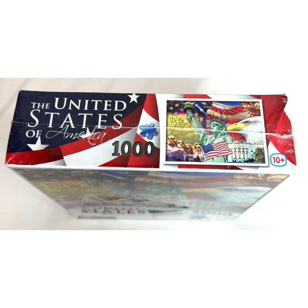The United States Of America 1000-Piece Puzzle With Unique Shaped Pieces Made In